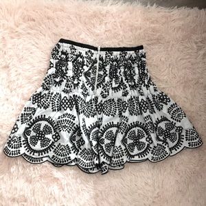 Embroidered black and white skirt